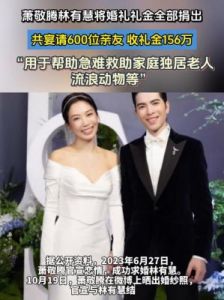 萧敬腾与林有慧婚礼捐700万，爱心助力急难家庭与流浪动物